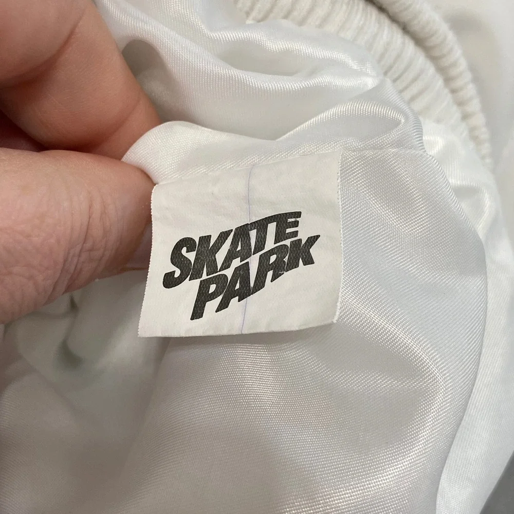 Skate Park Los Angeles Black Mamba Puffer Varsity Jacket White Purple Mens Large